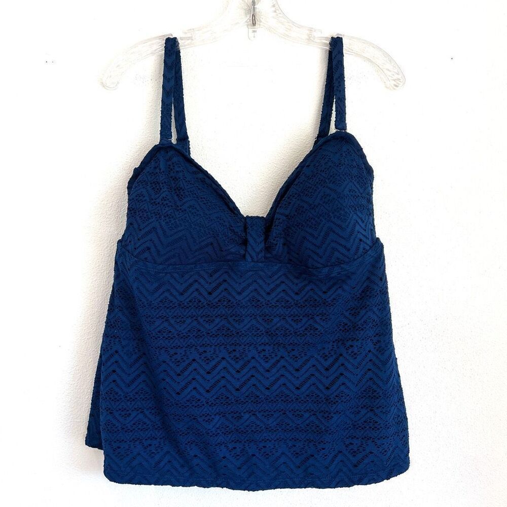 Catalina Lace Tankini Top Blue Size 2X